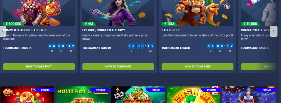 참가하세요 1xBet Casino 토너먼트
